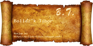Bollók Tibor névjegykártya